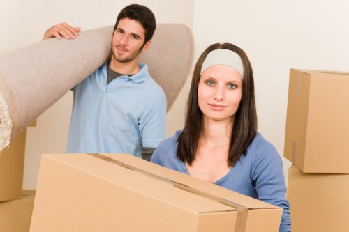 Organized packed boxes ready for moving